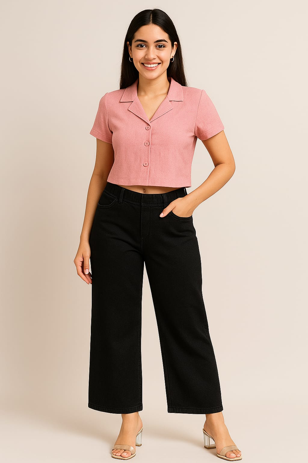 Denim Wide Leg Culottes