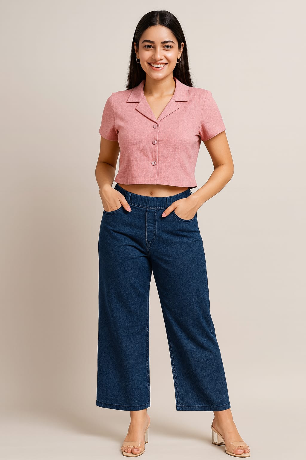 Denim Wide Leg Culottes