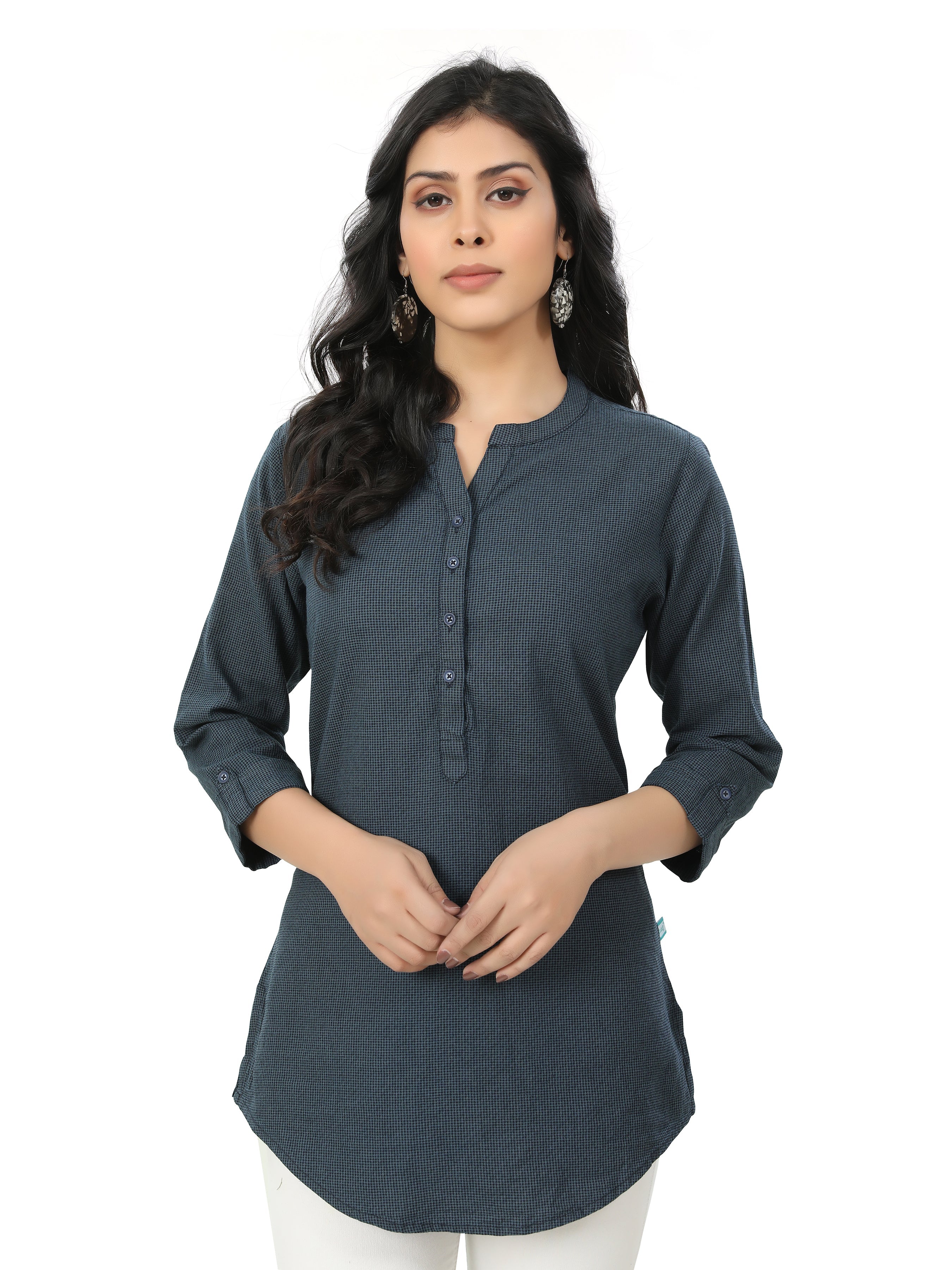 Indigo Striped Pure Cotton Tunic Kurta