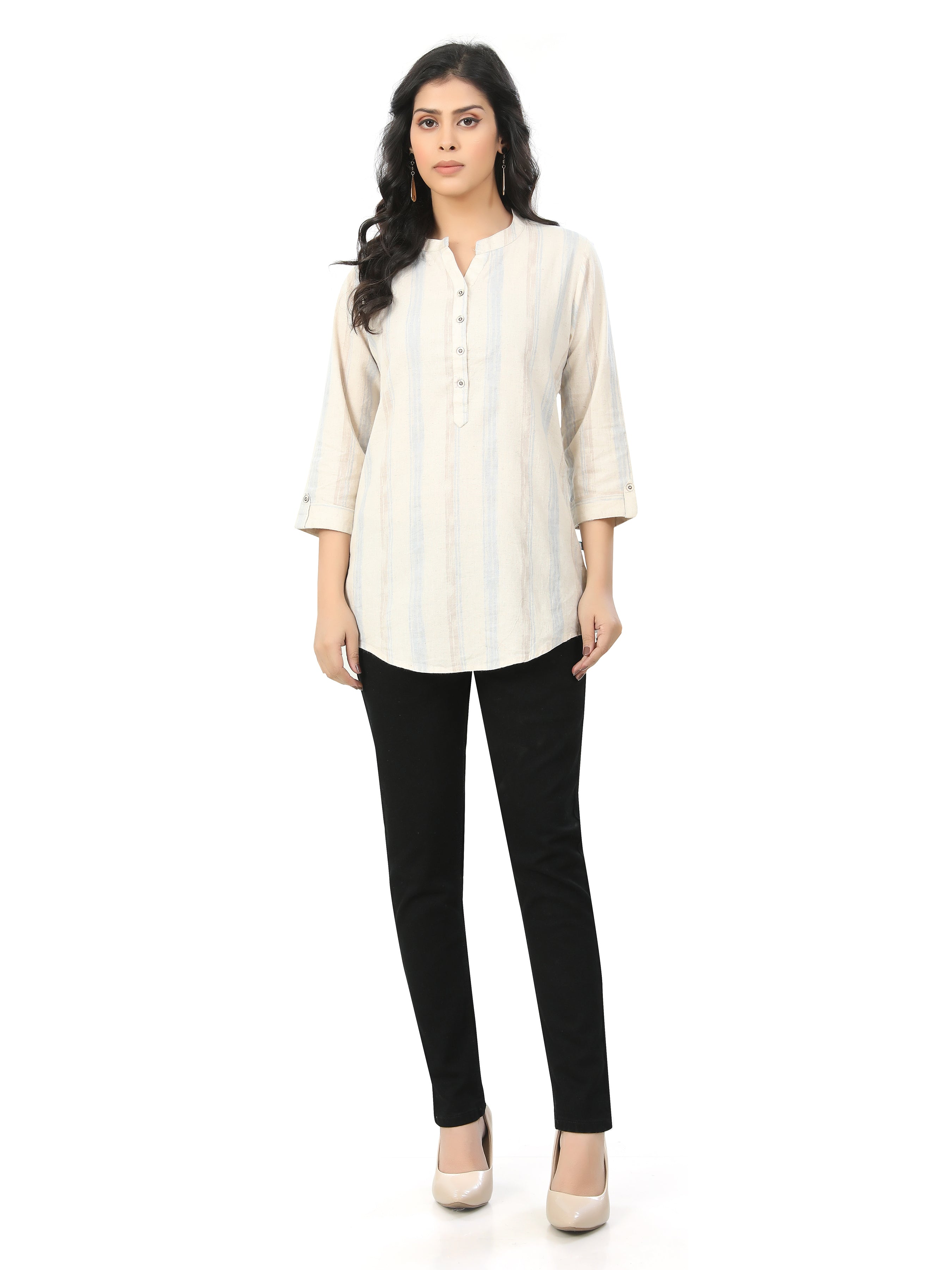 Cotton Linen Printed Kurta