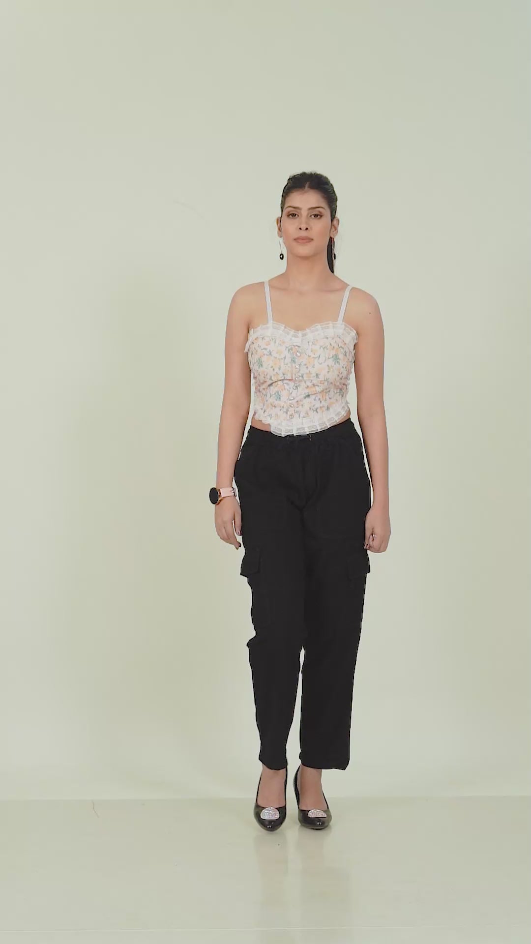 Cotton Denim Cargo Style Jogger